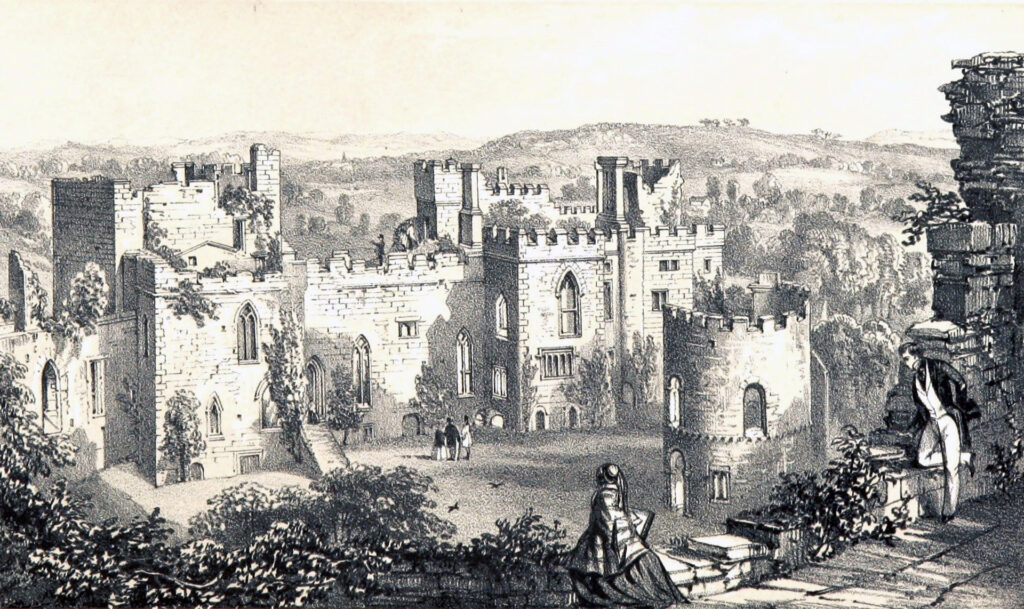 Visitors enjoying Ludlow Castle in 1852. Image Credit: British Library.